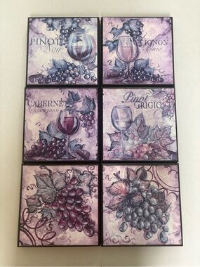 Set of 6 Vineyard Wine Art